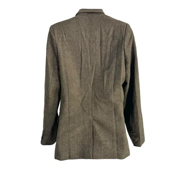 Paper Crane Brown Wool Blend Twill Double Breasted Blazer Jacket Size Small NWT - Picture 3 of 7